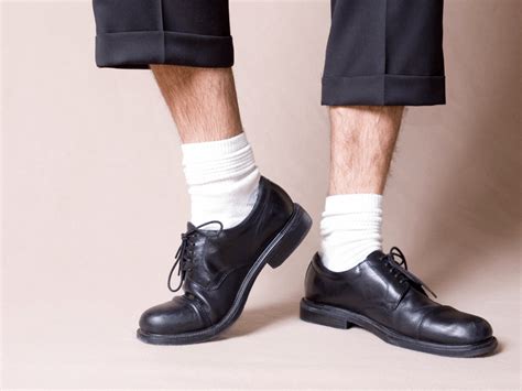 white socks with black shoes